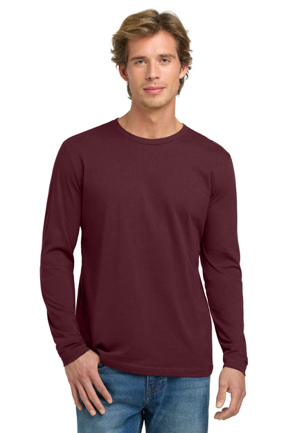 Maroon Next Level Apparel Cotton Long Sleeve Tee. NL3601 plain