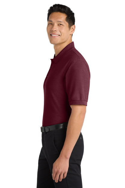 Maroon Port Authority Extended Size Silk Touch Polo K500ES plain