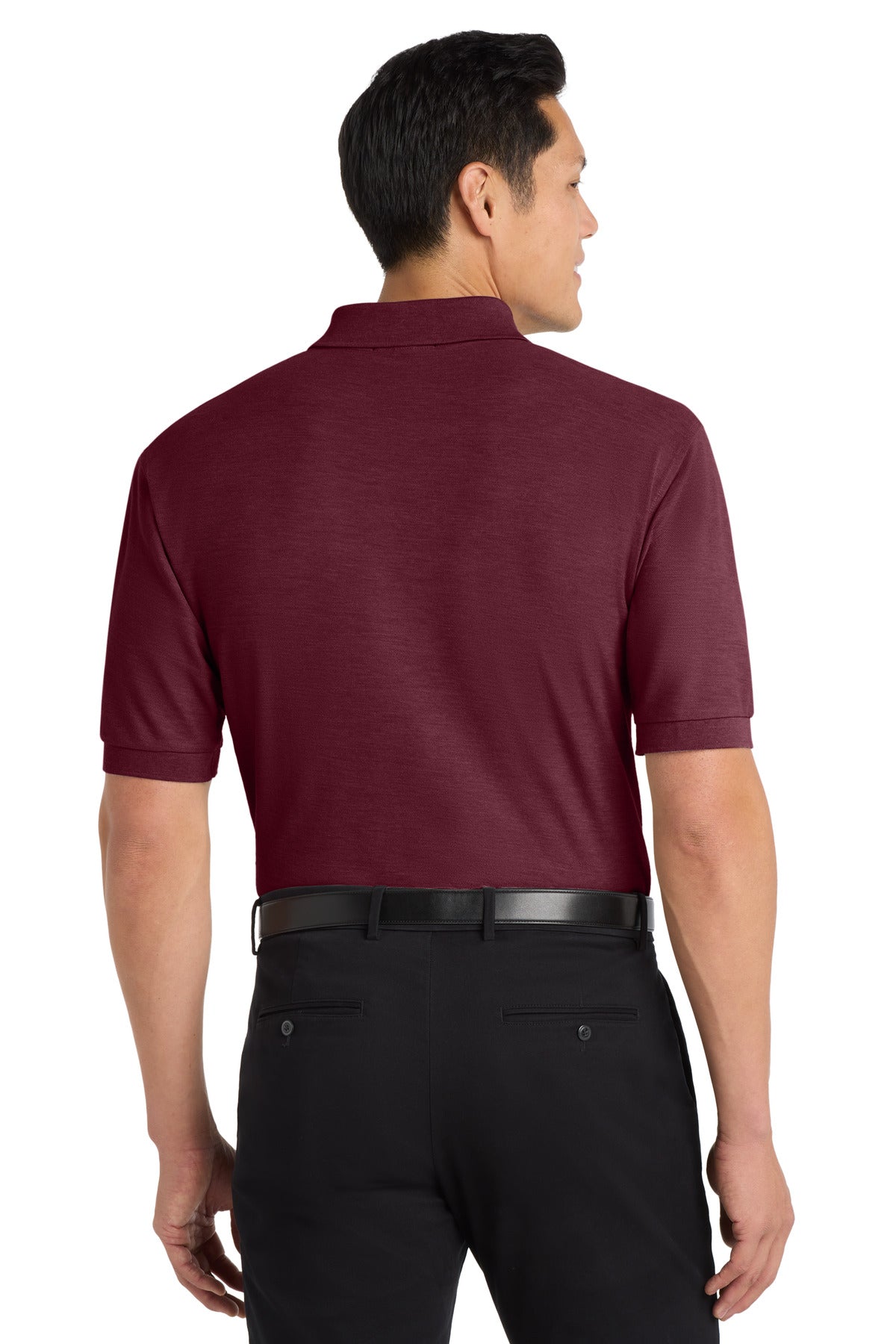 Maroon Port Authority Extended Size Silk Touch Polo K500ES plain