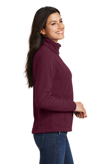 Maroon Port Authority Women's Value Fleece Jacket. L217 plain