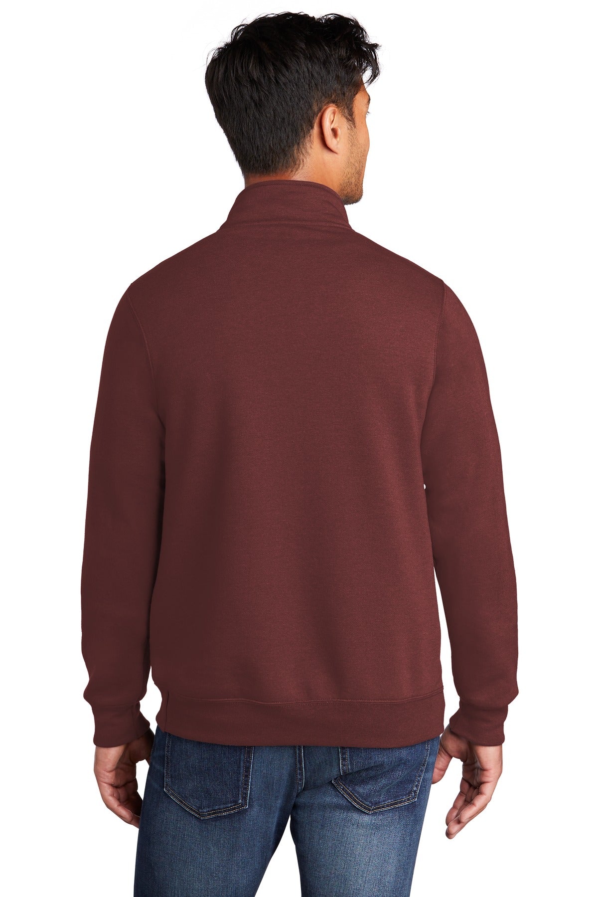 Maroon Port & Co Core Fleece 1/4-Zip Pullover Sweatshirt PC78Q