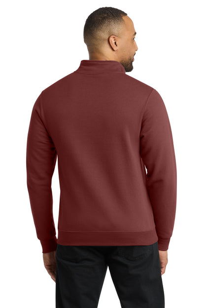 Maroon Port & Co Core Fleece 1/4-Zip Pullover Sweatshirt PC78Q