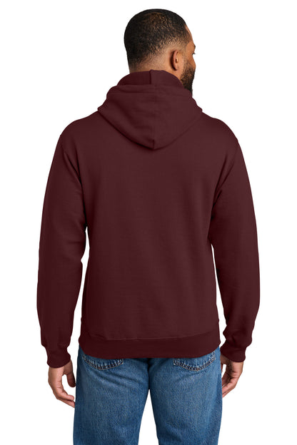 Maroon Port & Co Tall Essential Fleece Pullover Hooded Sweatshirt. PC90HT plain