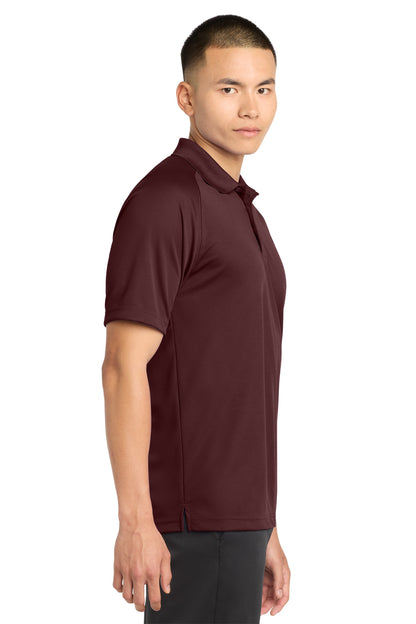 Maroon Sport-Tek Dry Zone Raglan Polo. T475 plain