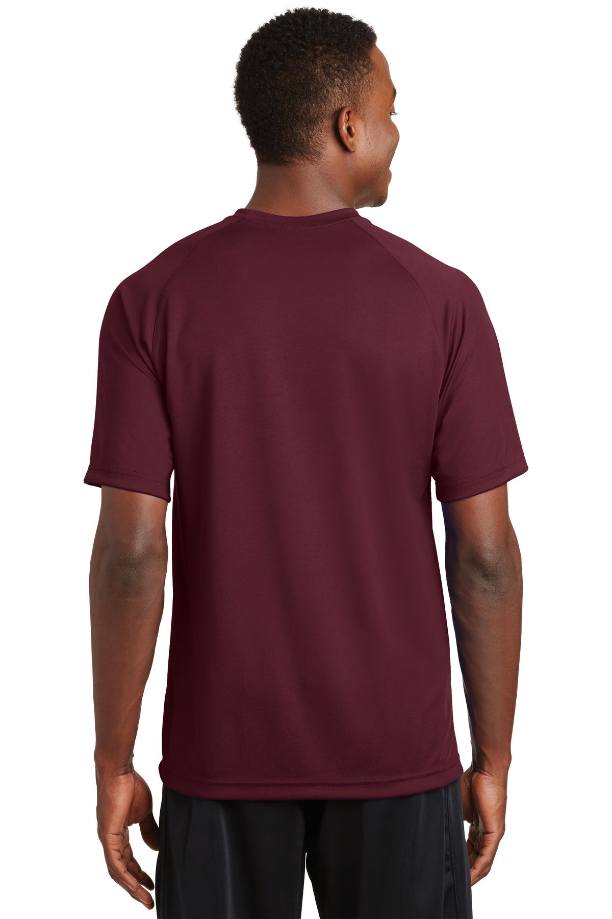Maroon Sport-Tek Dry Zone Short Sleeve Raglan T-Shirt. T473 plain