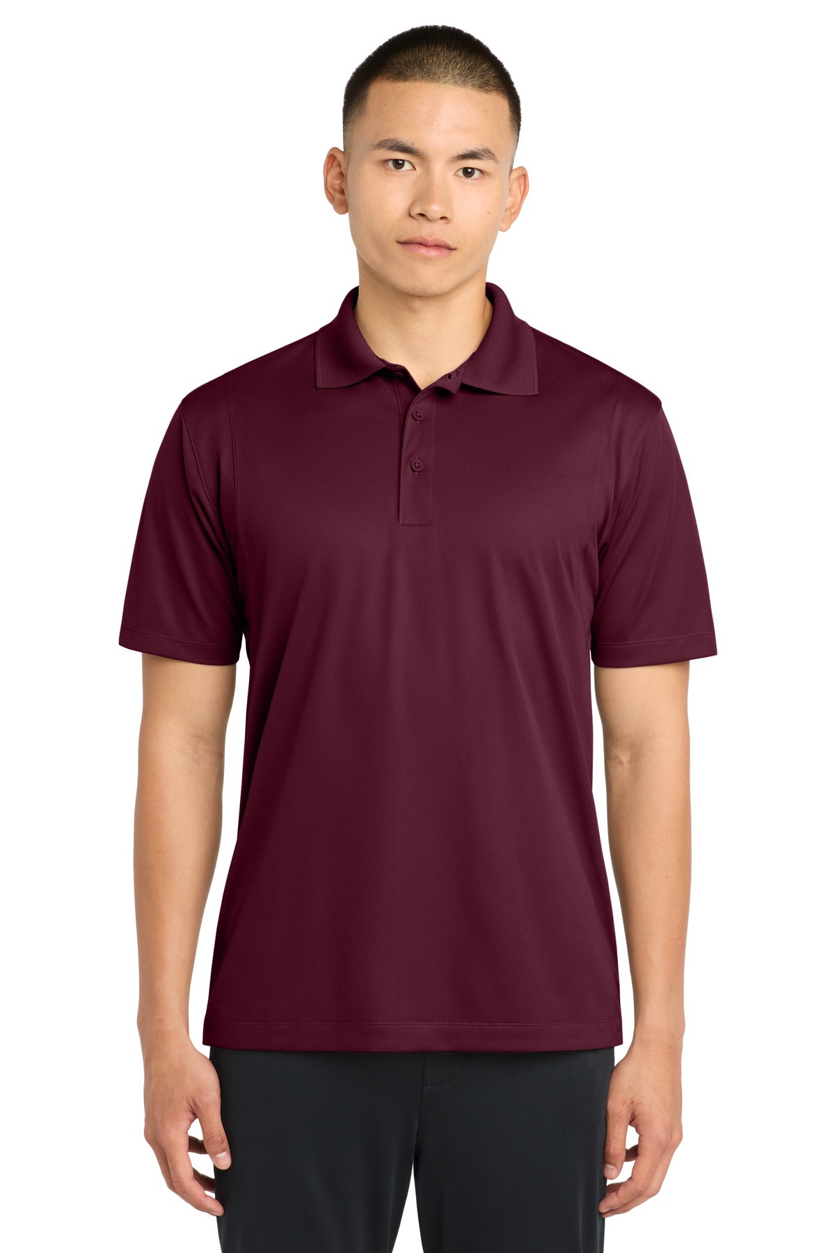 Maroon Sport-Tek Micropique Sport-Wick Polo. ST650 plain
