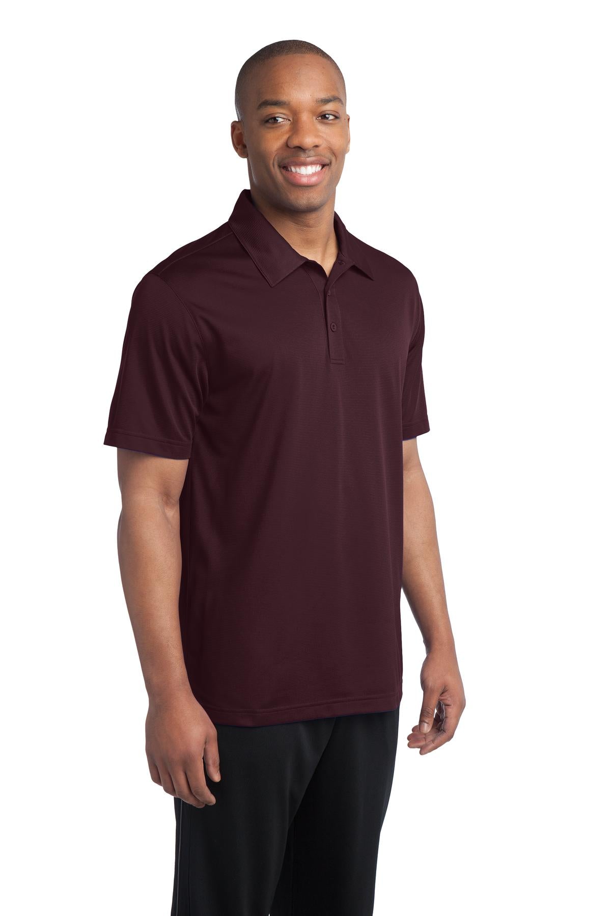 Maroon Sport-Tek PosiCharge Active Textured Polo. ST690 plain