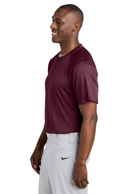 Maroon Sport-Tek PosiCharge Competitor 2-Button Henley ST359 plain