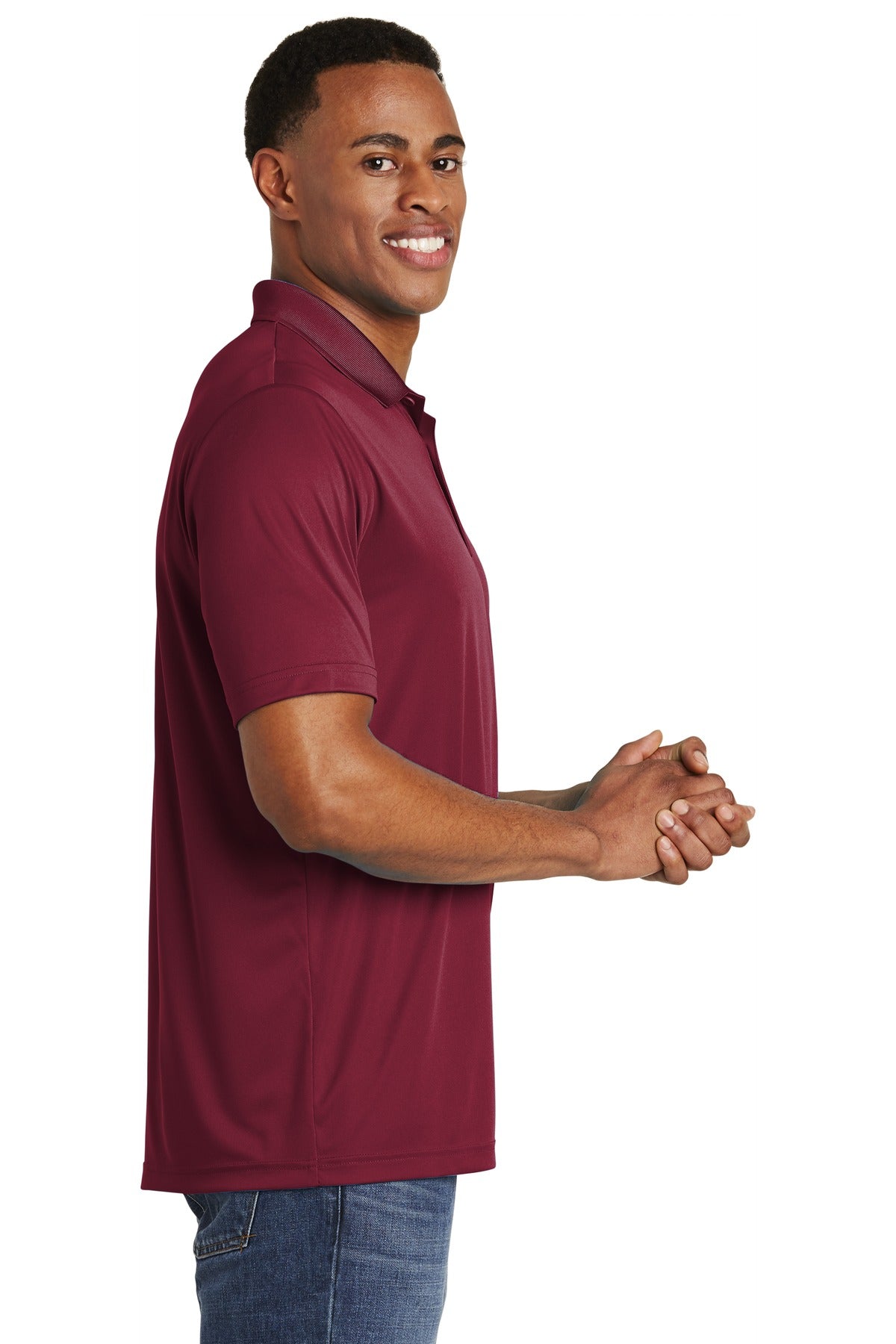 Maroon Sport-Tek PosiCharge Competitor Polo. ST550 plain