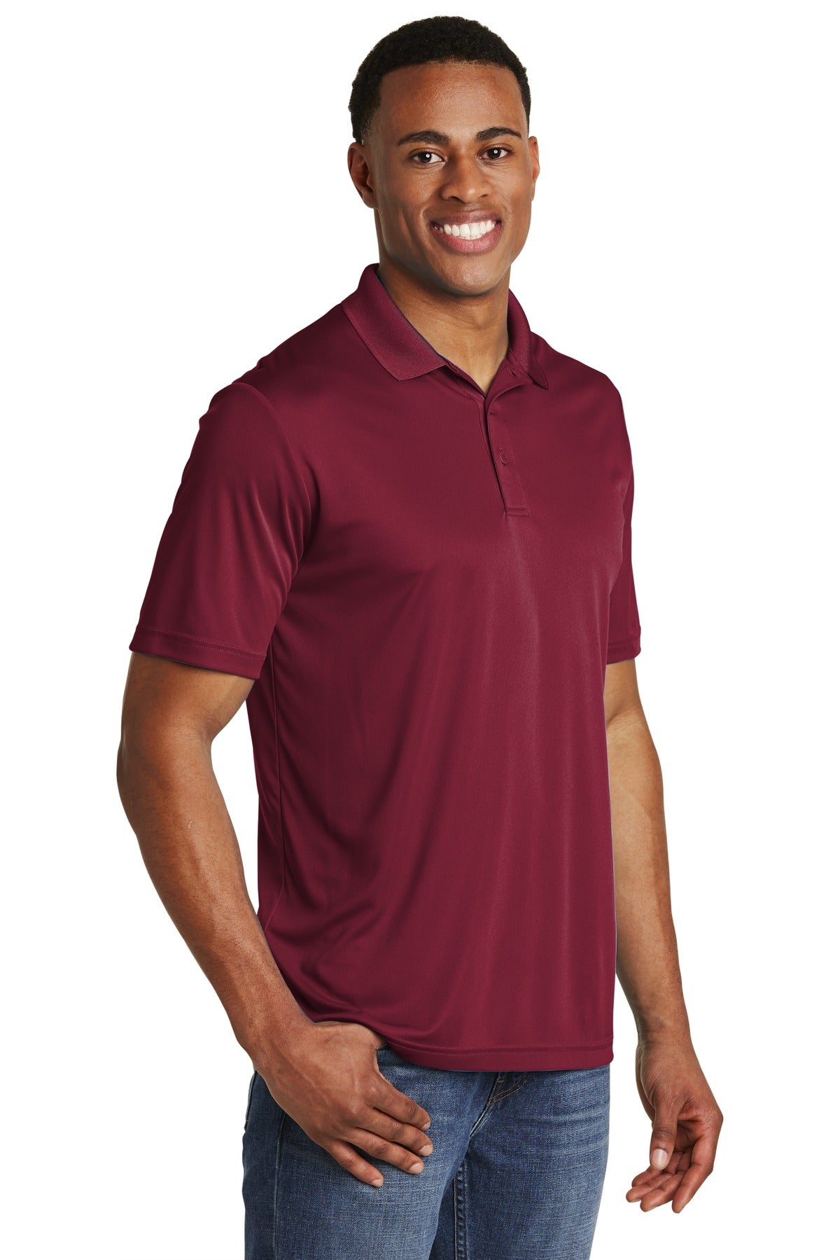 Maroon Sport-Tek PosiCharge Competitor Polo. ST550 plain