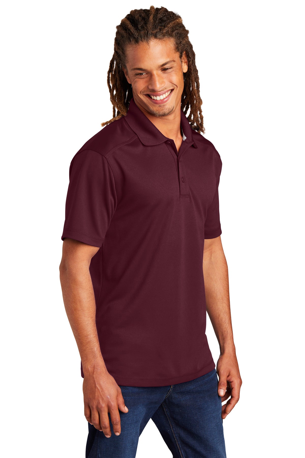 Maroon Sport-Tek PosiCharge Micro-Mesh Polo. ST680 plain