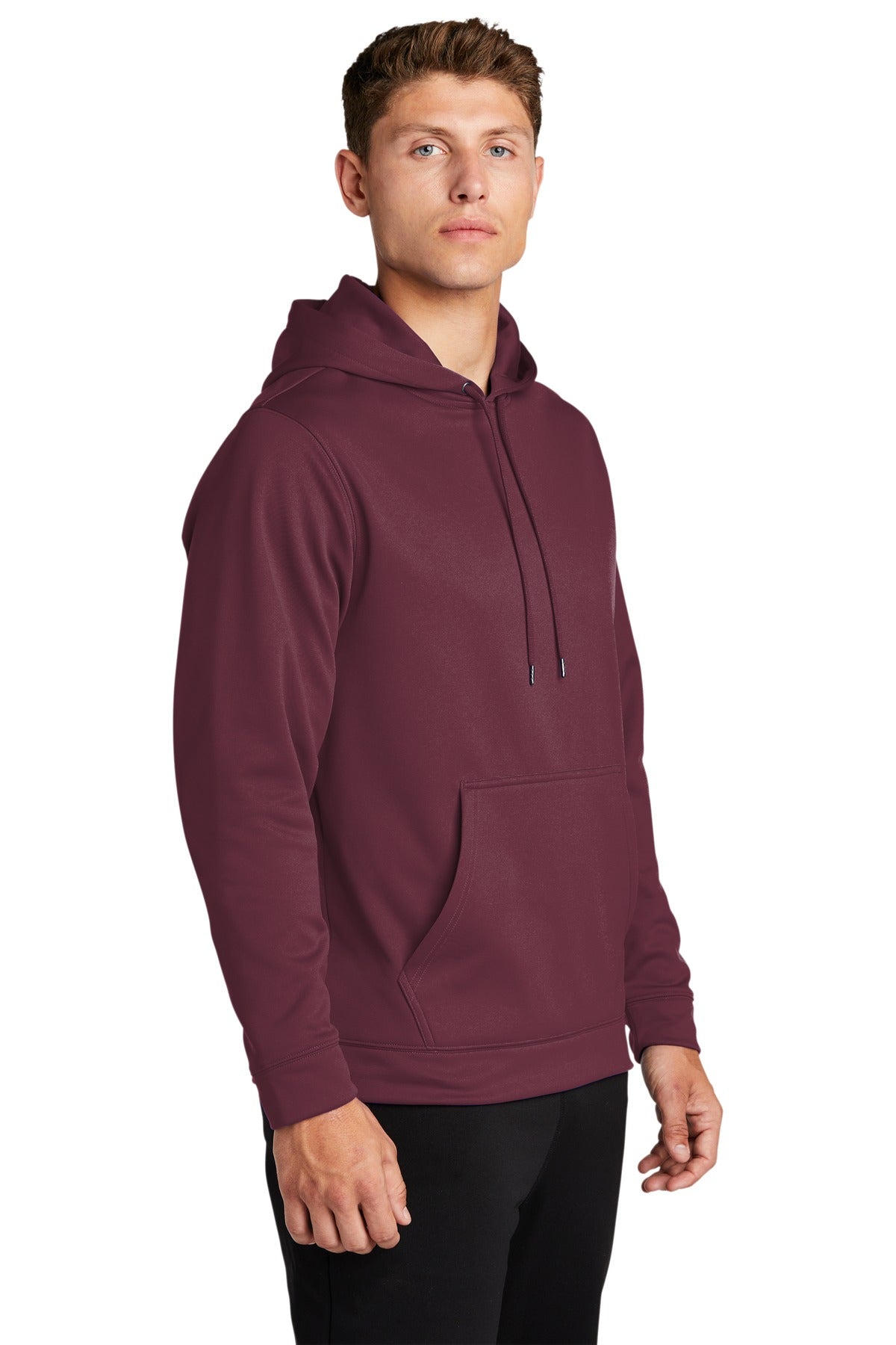 Maroon Sport-Tek Sport-Wick Fleece Hooded Pullover. F244 plain