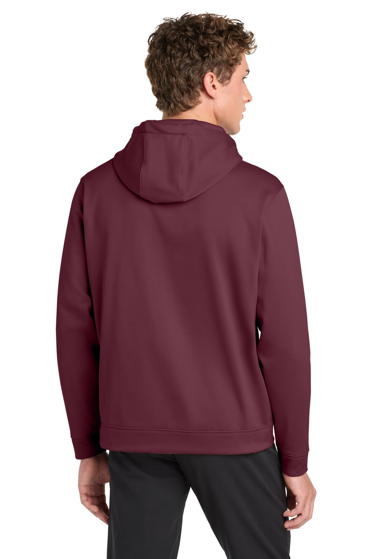 Maroon Sport-Tek Sport-Wick Fleece Hooded Pullover. F244 plain