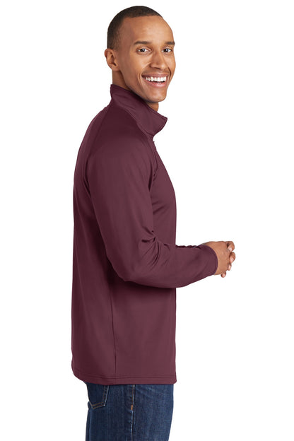 Maroon Sport-Tek Sport-Wick Stretch 1/4-Zip Pullover. ST850 plain