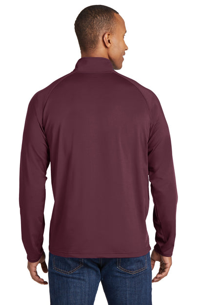Maroon Sport-Tek Sport-Wick Stretch 1/4-Zip Pullover. ST850 plain