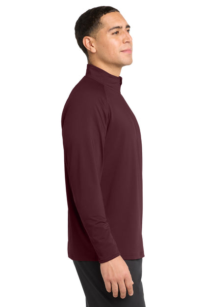 Maroon Sport-Tek Sport-Wick Stretch 1/4-Zip Pullover. ST850 plain