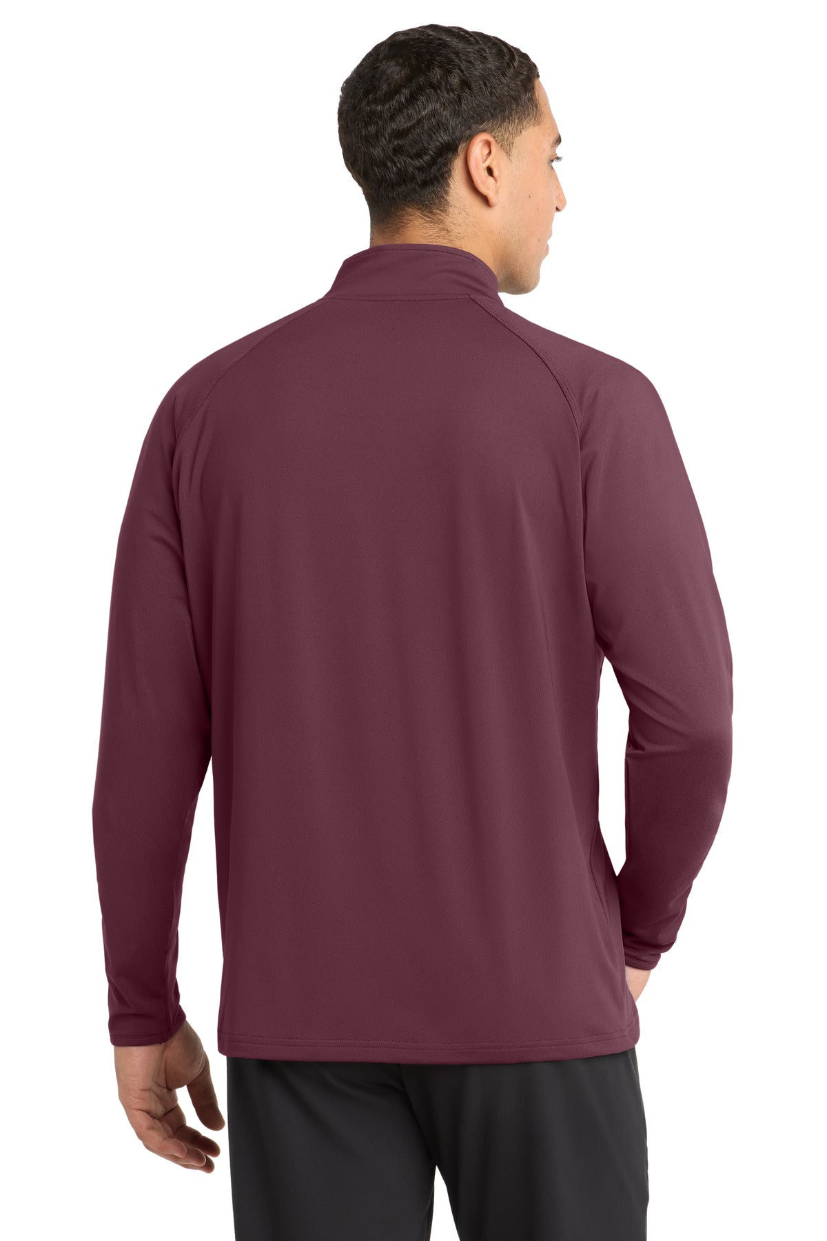 Maroon Sport-Tek Sport-Wick Stretch 1/4-Zip Pullover. ST850 plain