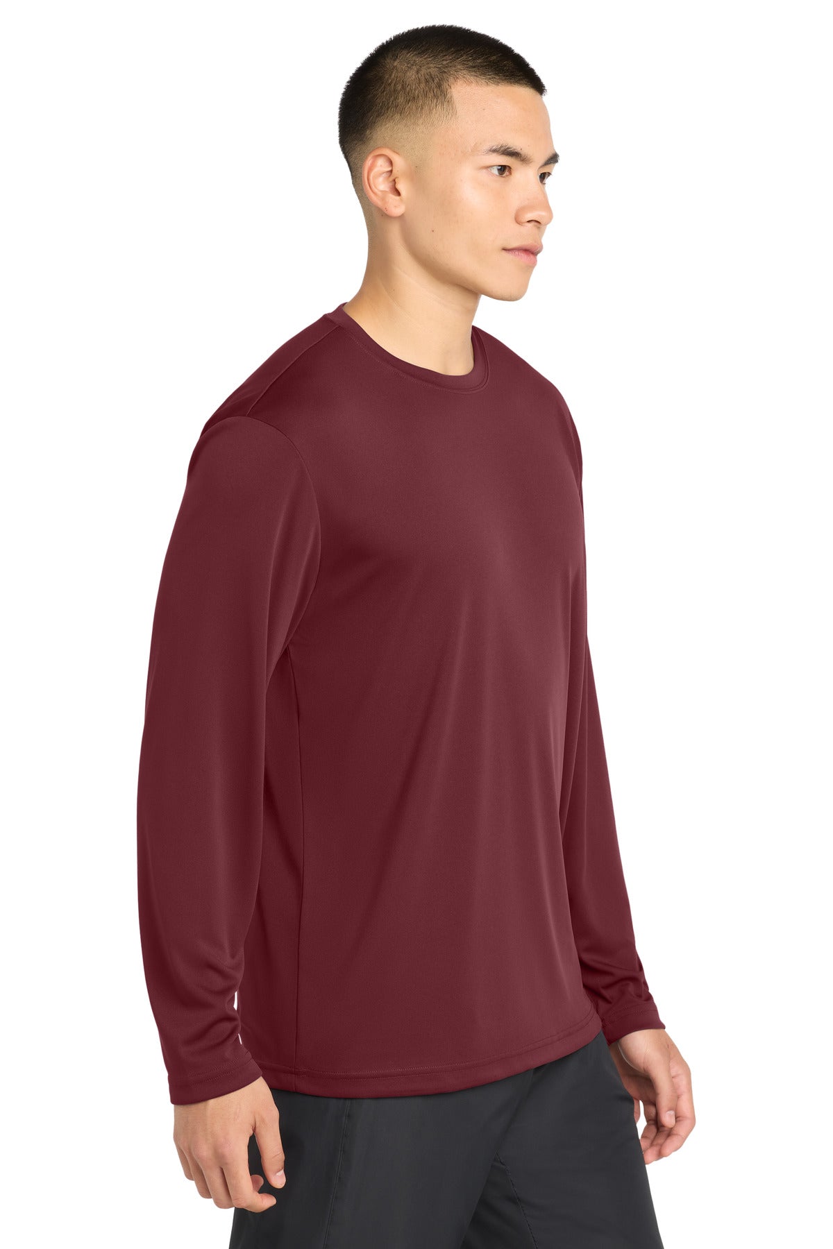 Maroon Sport-Tek Tall Long Sleeve PosiCharge Competitor Tee. TST350LS plain