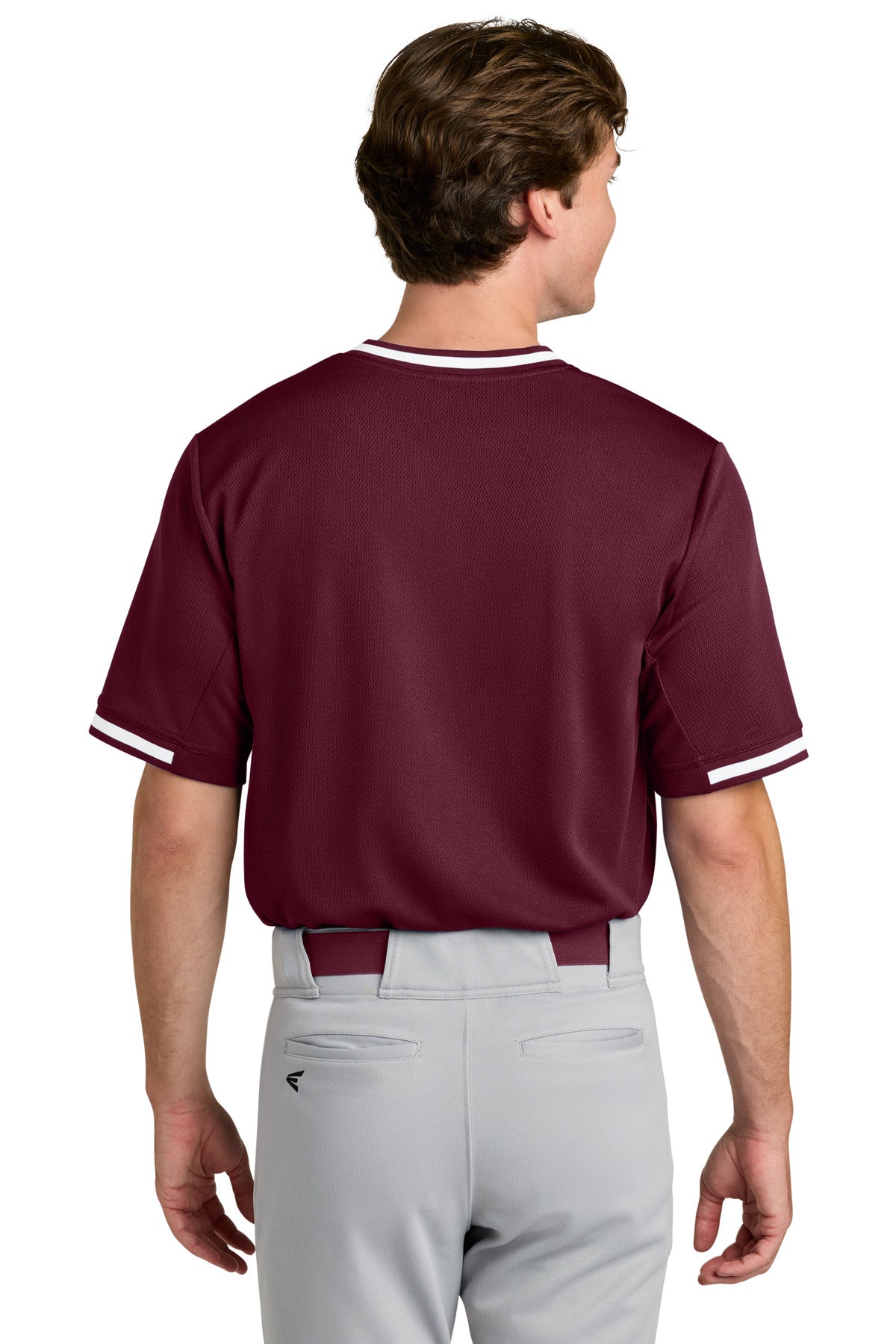 Maroon Sport-Tek Tough Mesh V-Neck Baseball Jersey ST221 plain