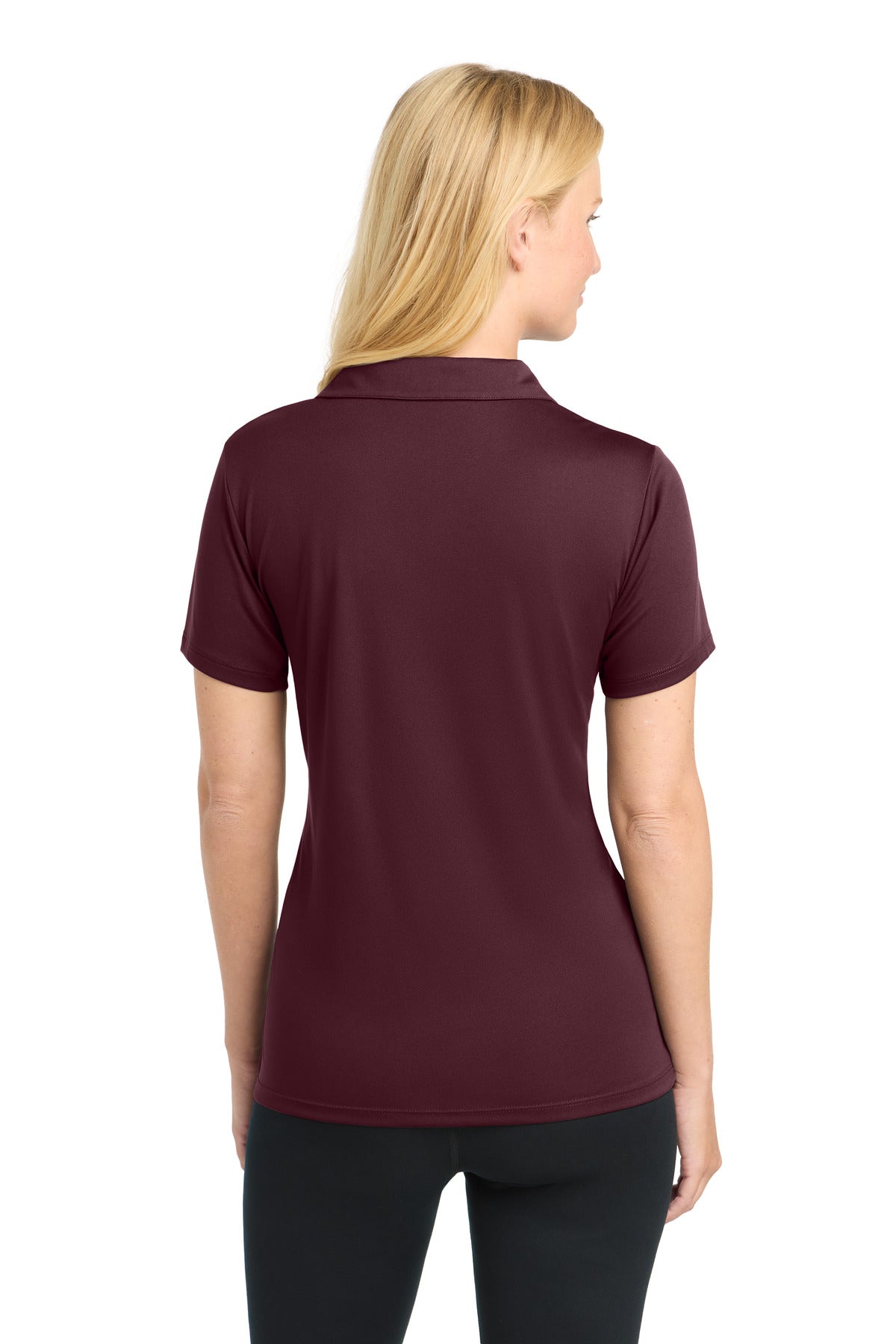 Maroon Sport-Tek Women's PosiCharge Competitor Polo. LST550 plain