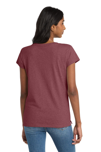 MaroonHthr District Women's Re-Tee V-Neck DT8001 plain