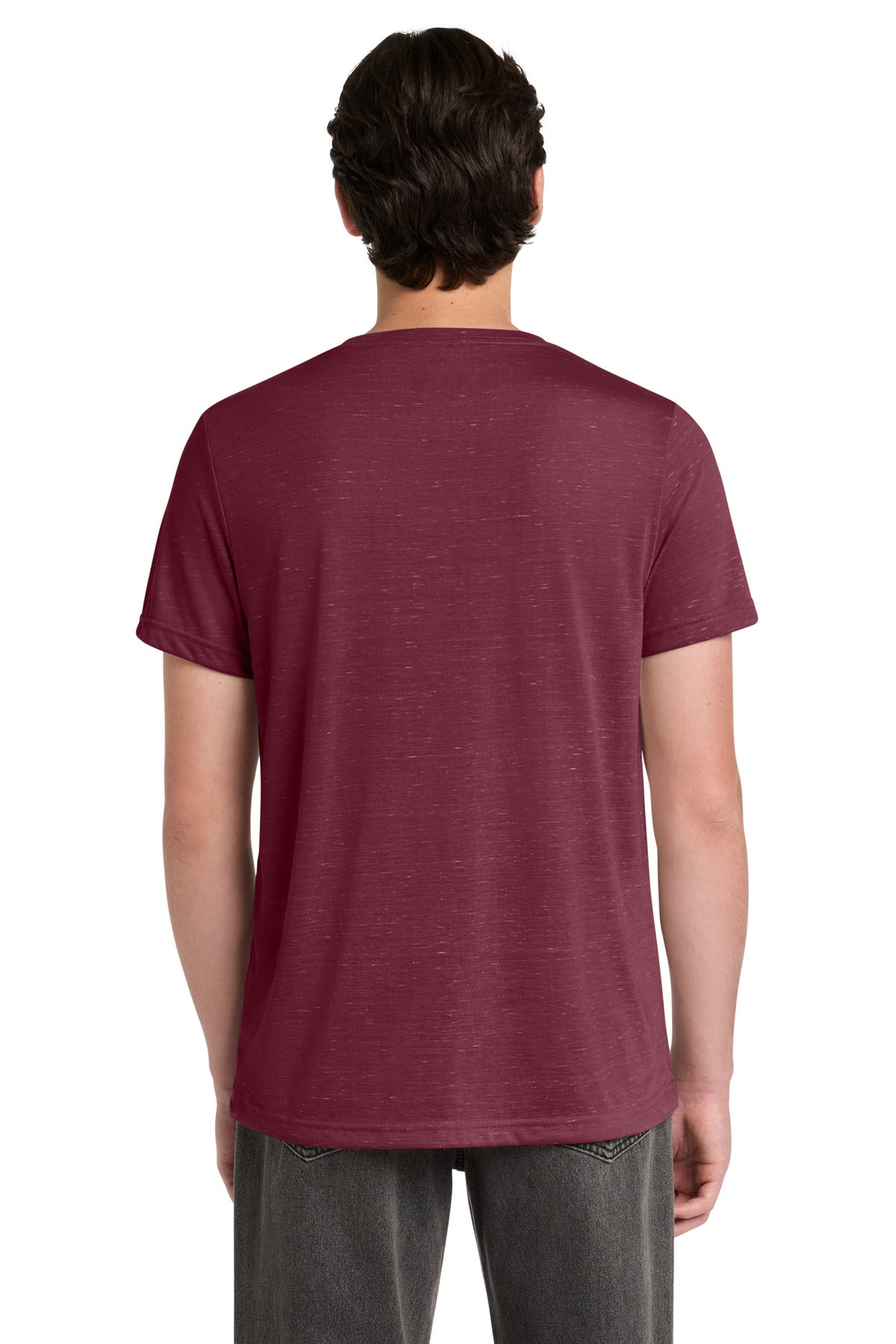 MaroonMrbl BELLA+CANVAS Unisex Textured Jersey V-Neck Tee BC3655 plain