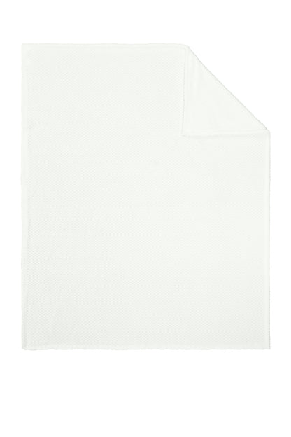 Marshmallow Port Authority Plush Texture Blanket. BP35 plain