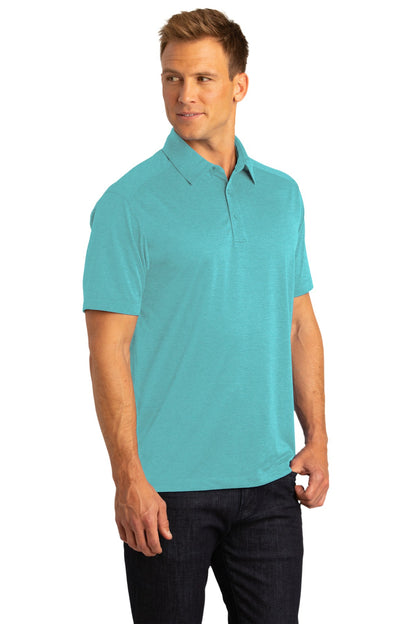 Maui Blue Port Authority Digi Heather Performance Polo. K574 plain