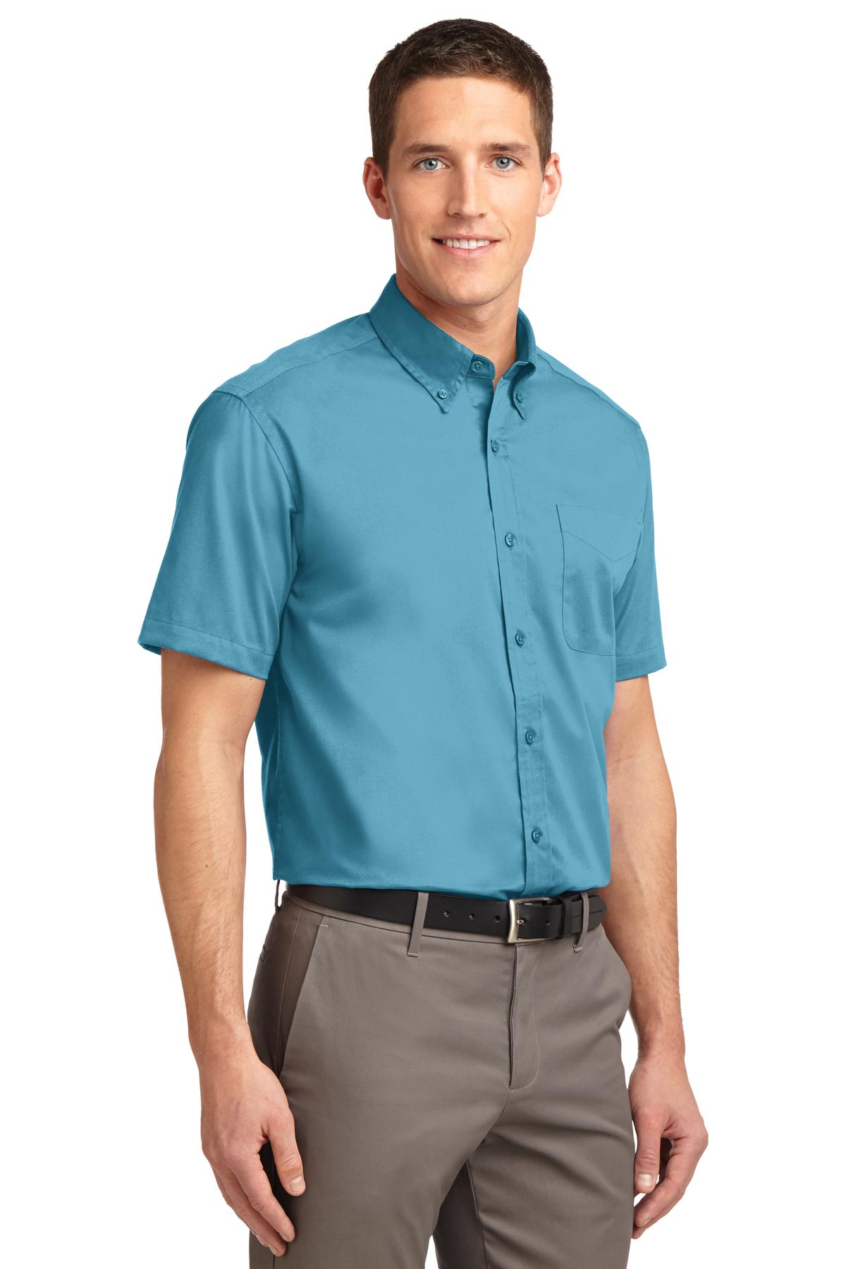 Maui Blue Port Authority Short Sleeve Easy Care Shirt. S508 plain