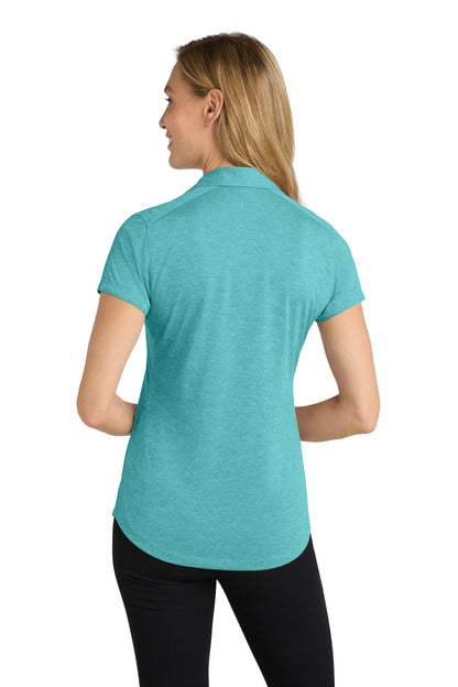 Maui Blue Port Authority Women's Digi Heather Performance Polo. L574 plain