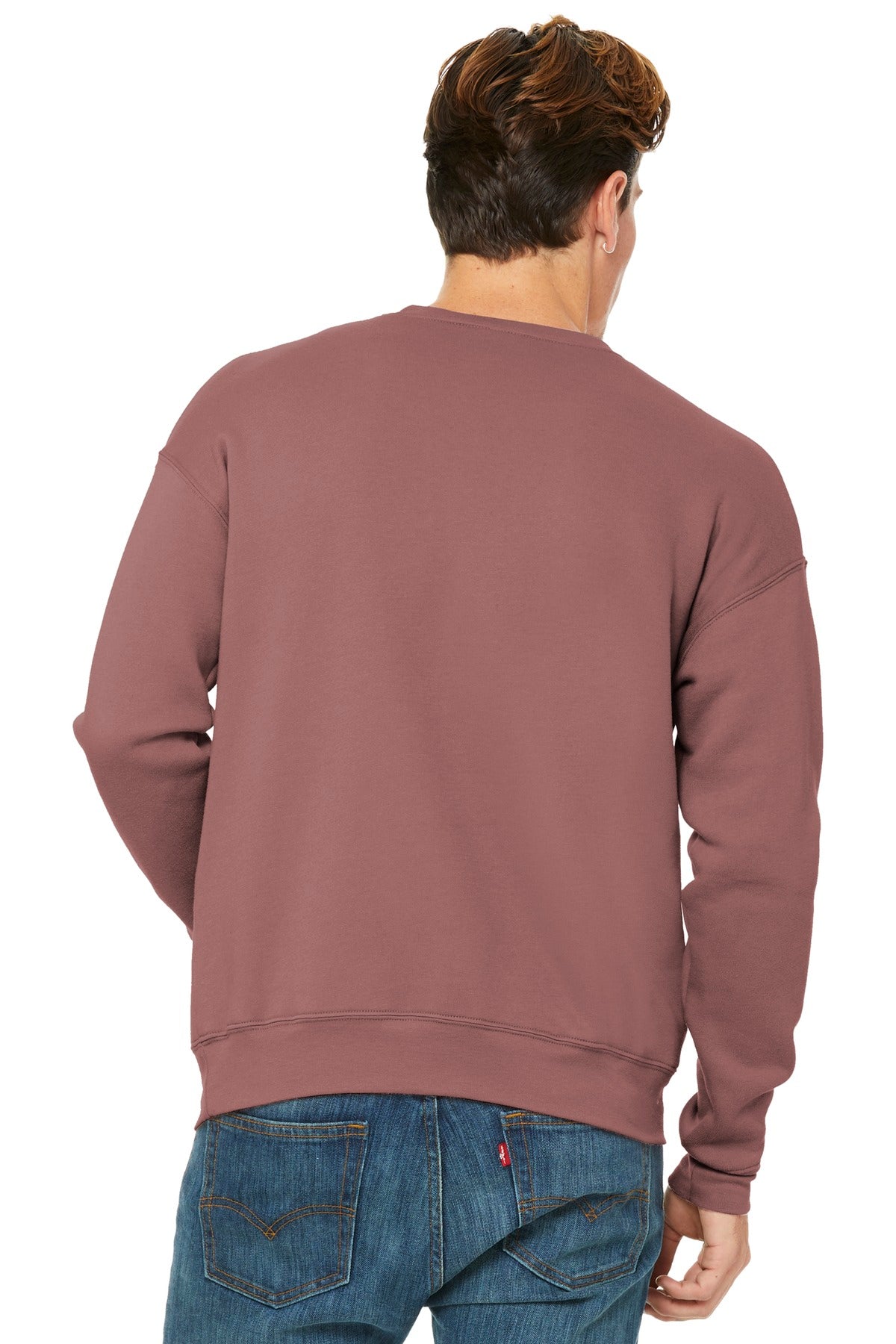 Mauve BELLA+CANVAS Unisex Sponge Fleece Drop Shoulder Sweatshirt. BC3945 plain