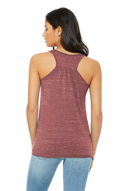 Mauve Marble BELLA+CANVAS Women's Flowy Racerback Tank. BC8800 plain