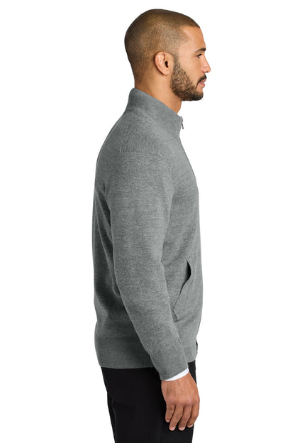 MdHtGrey Port Authority Easy Care Full-Zip Sweater SW2901 plain