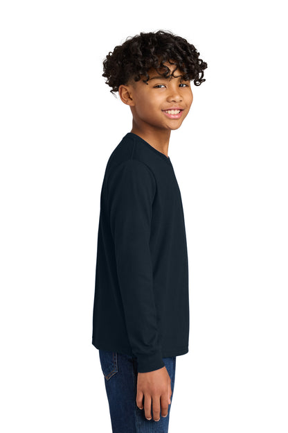 MdntNavy Next Level Apparel Youth Cotton Long Sleeve Tee NL3311 plain