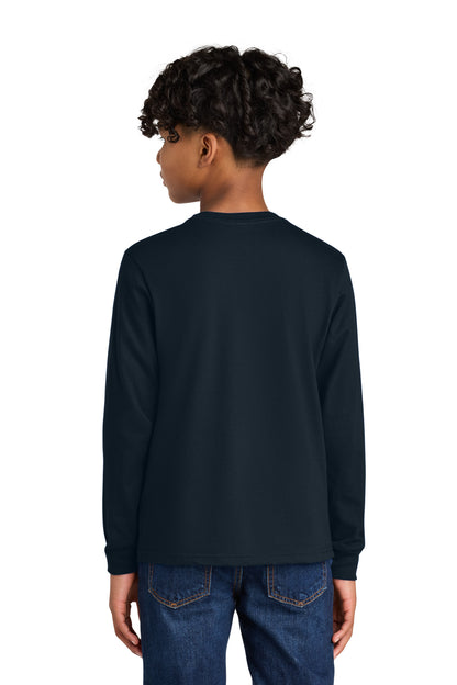 MdntNavy Next Level Apparel Youth Cotton Long Sleeve Tee NL3311 plain