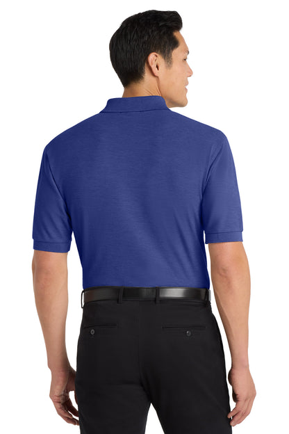 Med. Blue Port Authority Extended Size Silk Touch Polo K500ES plain