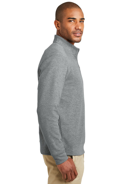 Med He Gy/ChHe Port Authority Interlock 1/4-Zip. K807 plain