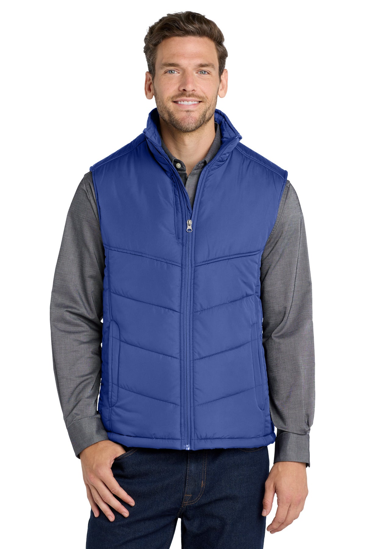 Medit Blue Port Authority Puffy Vest. J709