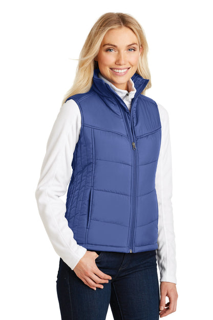 Medit Blue Port Authority Women's Puffy Vest. L709 plain