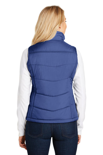 Medit Blue Port Authority Women's Puffy Vest. L709 plain