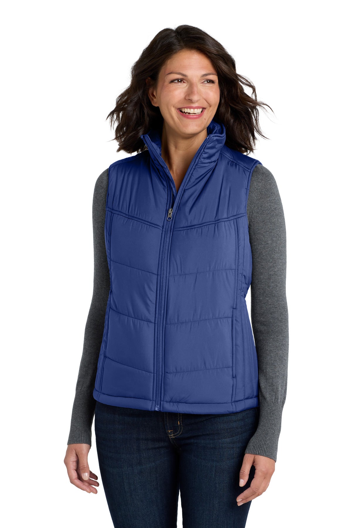 Medit Blue Port Authority Women's Puffy Vest. L709