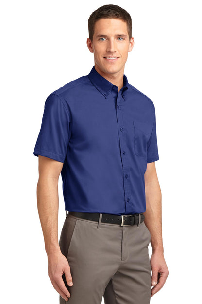 Mediteran Blue Port Authority Short Sleeve Easy Care Shirt. S508 plain