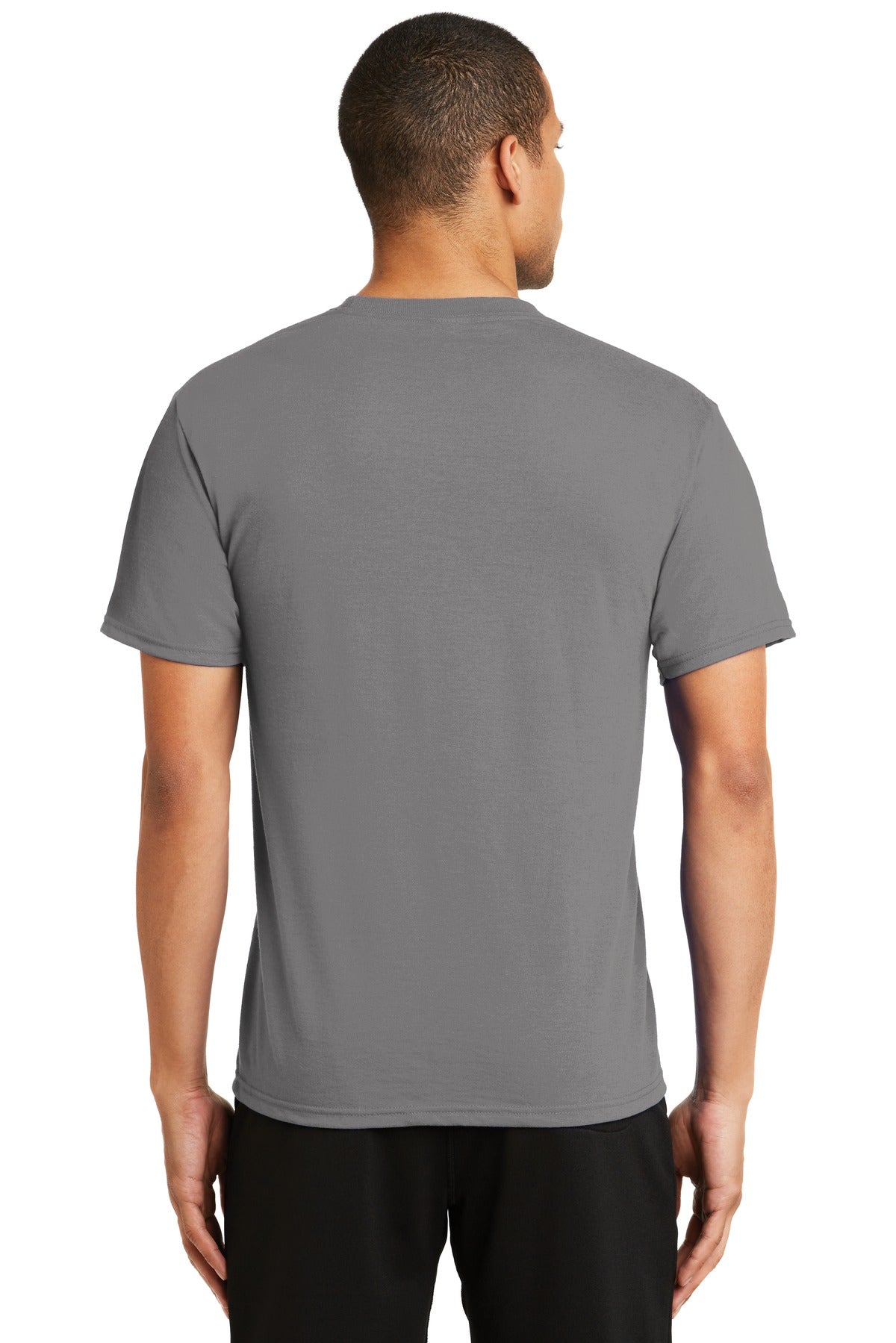 Medium Grey Port & Co Performance Blend Tee. PC381 plain
