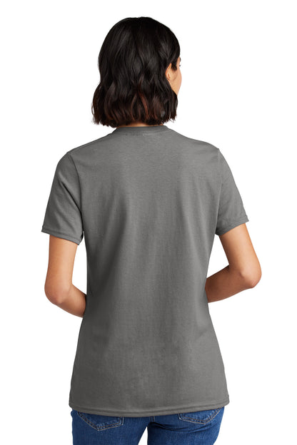 Medium Grey Port & Co Women's Core Cotton V-Neck Tee. LPC54V plain