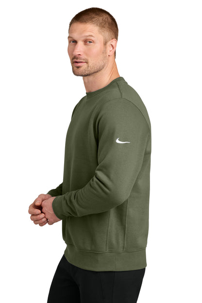 MediumOliv Nike Club Fleece Sleeve Swoosh Crew NKFD9863