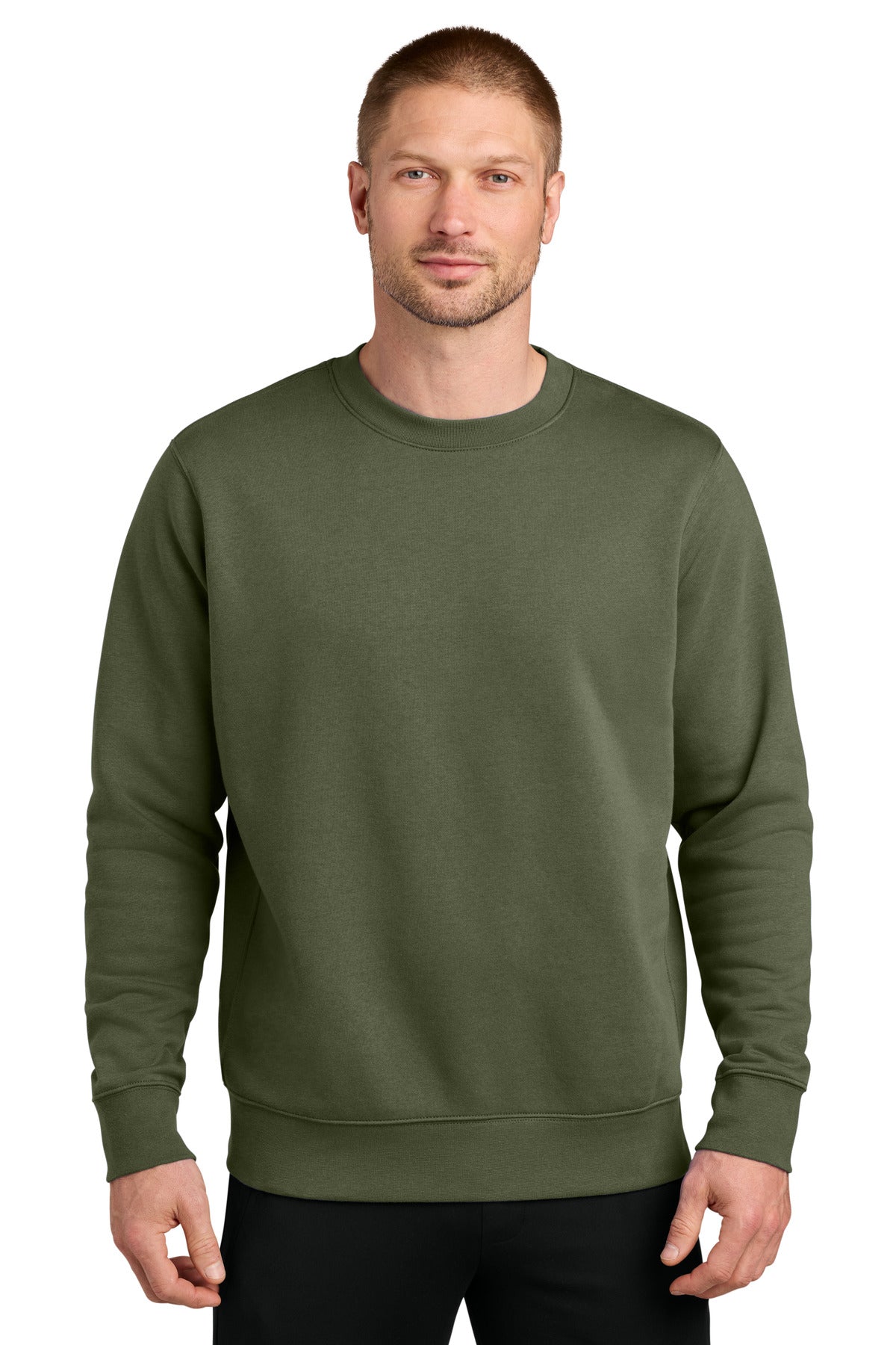 MediumOliv Nike Club Fleece Sleeve Swoosh Crew NKFD9863