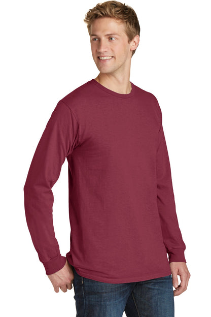 Merlot Port & Co Beach Wash Garment-Dyed Long Sleeve Tee PC099LS plain
