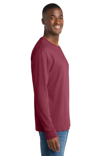Merlot Port & Co Beach Wash Garment-Dyed Long Sleeve Tee PC099LS plain