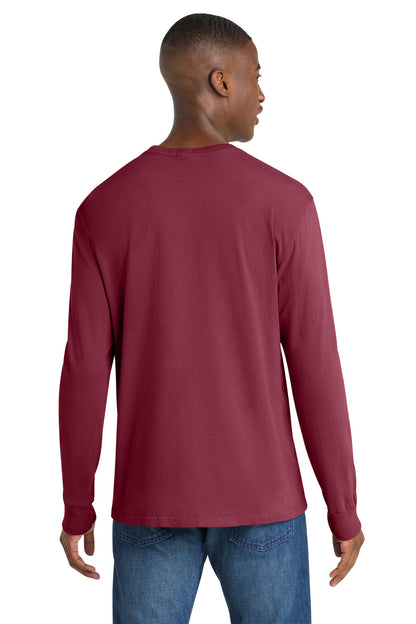 Merlot Port & Co Beach Wash Garment-Dyed Long Sleeve Tee PC099LS plain