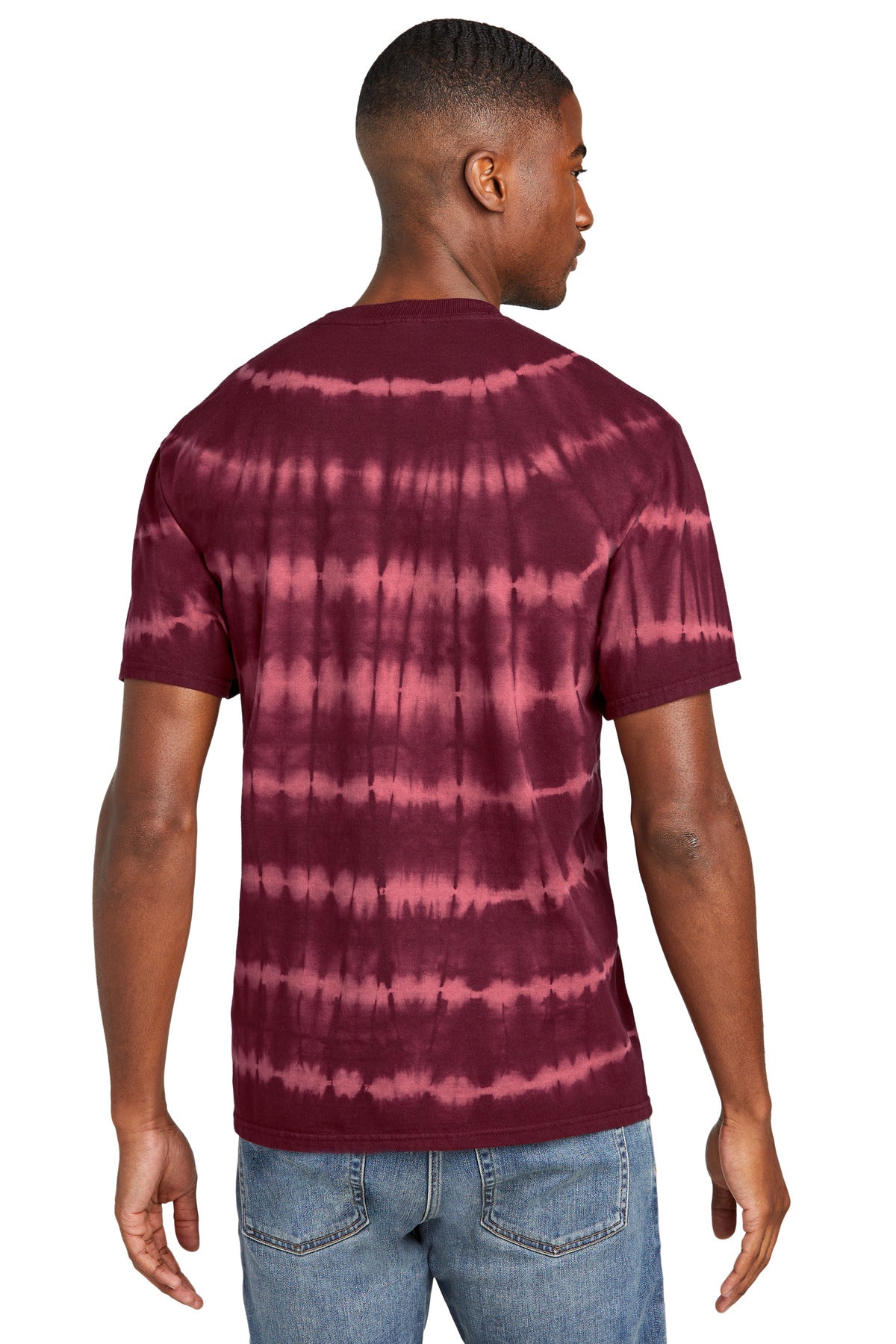 Merlt/Burg Port & Co Allover Stripe Tie-Dye Tee PC142 plain